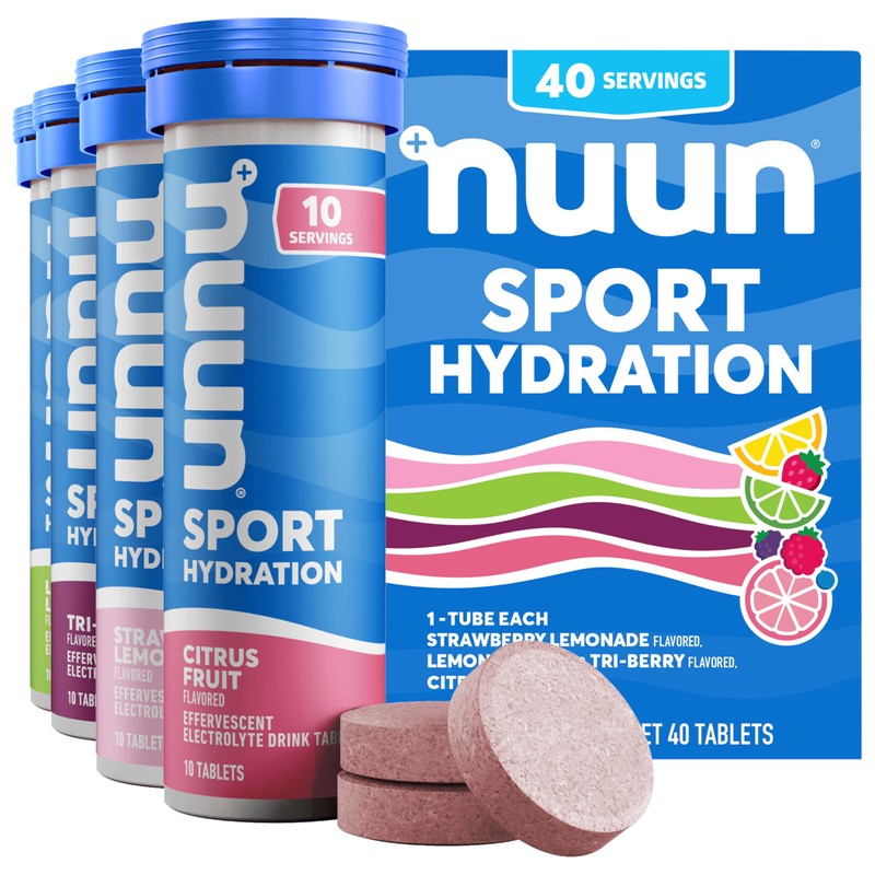 Tabletas de Electrolitos Deportivos Nuun para Hidratación Proactiva, Sabores Variados,