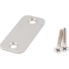 Stone Harbor Hardware Round Corner Blank Strike Plate, 1" x 2-1/4", Satin Nickel