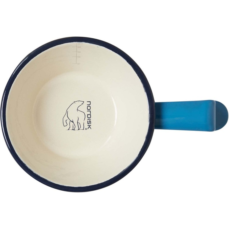 Nordisk Madame Bla Measure Cup 250ml Blau-Weiß - Robuster emaillierter
