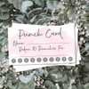 50 Pink Watercolor Reward Punch Cards | Customer Loyalty and