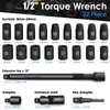 YIYEIE 22PCS Torque Wrench Set 1/2" Drive, 10-180 ft.lb/13.6-244.1 Nm,