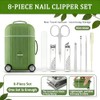 8-Piece Mini Suitcase Manicure Set - Portable Grooming Kit