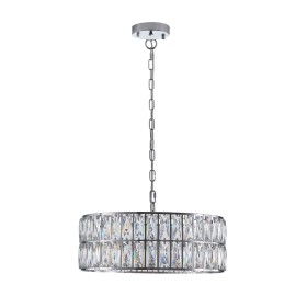 6-Light 18" Chrome Modern Round Crystal Pendant Chandelier Light for Living and Dining RoomShade color: chrome, Lamp Power(W): 0-360W (No Bulb), Number of Lights: 6, Product Size: 45*45*25cm