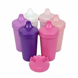 Re-Play Hecho en Estados Unidos, 6 unidades – 10 onzas, sin derrames con tapa especial | Hecho de polietileno reciclado ecológico con válvulas de silicona de una sola pieza fácil de limpiar | Princess Crown