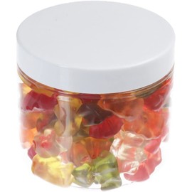 Pohli 200 ml PET Tiegel transparent, mit Plastikdeckel, weiß, 10 Stück