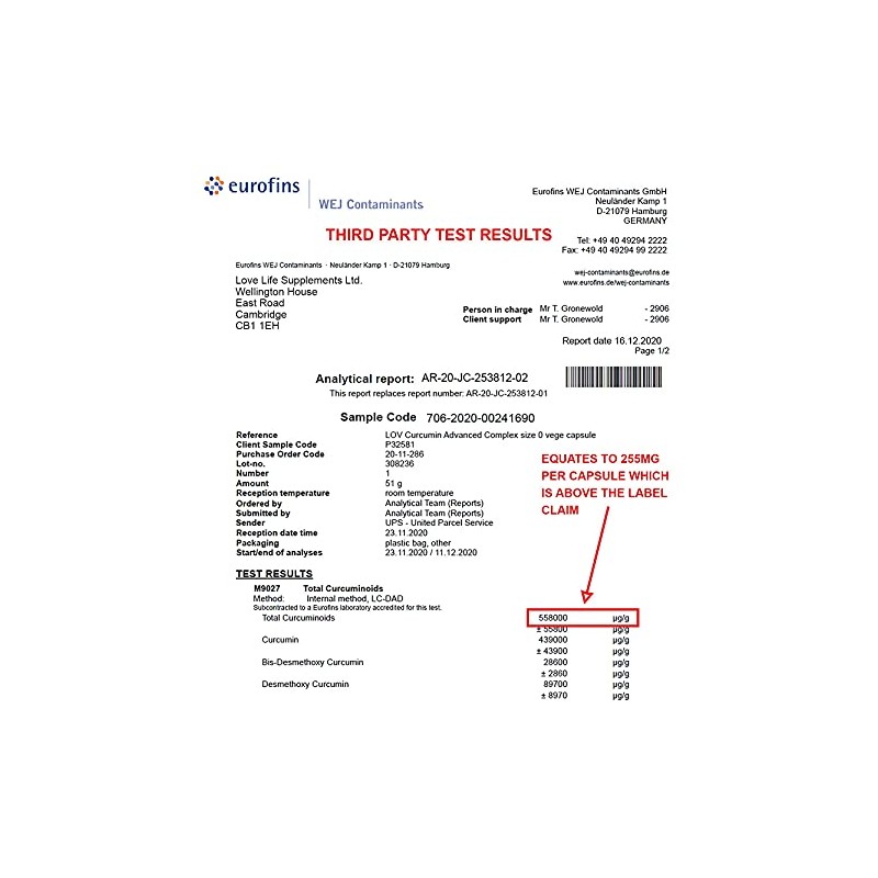 Curcumin 95 Advanced by LLS | High Strength Curcumin (the