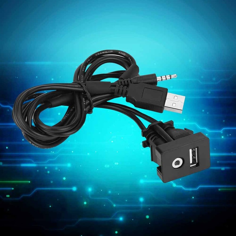 Aux Extension Mount Dash,Car Boat Dash Flush Mount USB Port