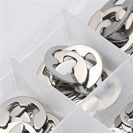 E-Clip SENRISE 300PCS 6 Size Stainless Steel E-Clip External Retaining Ring Snap Internal Circlip Ring Assortment Kit M2.5 M3 M4 M5 M6 M8 with Plastic Box