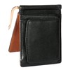 BLUE SINCERE Top-Tier Leather Craftsmanship Money Clip Wallet with Coin