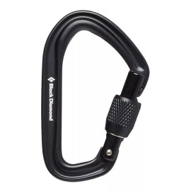 Black Diamond Mosquetón Liteforge Screwgate Black Diamond con cierre de rosca, color negro