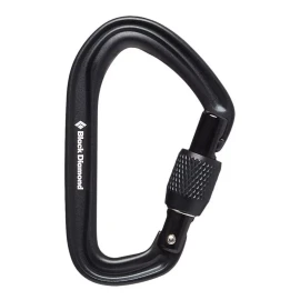 Black Diamond Mosquetón Liteforge Screwgate Black Diamond con cierre de rosca, color negro