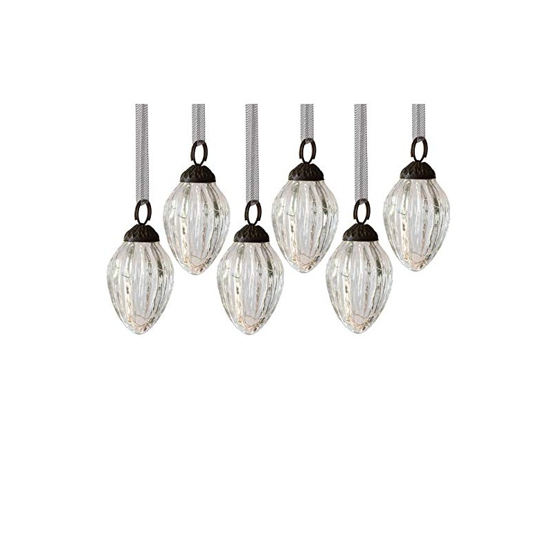 Aurora Christmas Set of 6 Pinecone Christmas Baubles, 1"