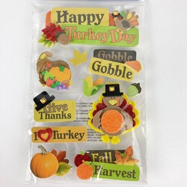 Paper House 3-D~HAPPY TURKEY DAY~raised sticker set~Nice! Quick Ship!