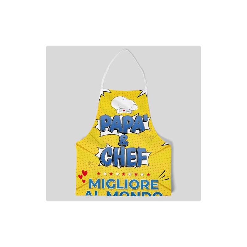 STAMPATEK Papa Küchenschürze Papa Chef Bester der Welt für Vatertagsgeschenk