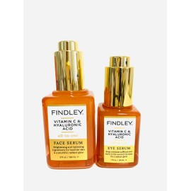 Bundle of Findley Face Serum Vitamin C and Hyaluronic Acid & Eye Serum, 2 items. NO BOX