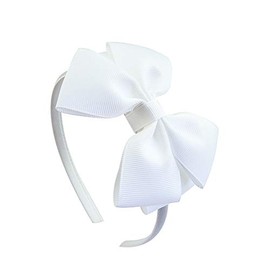 Lovefairy Girl's Fashion Pure Color Bowknot Headband Multicolor Optional for Travel Photography Daily Life (White)
