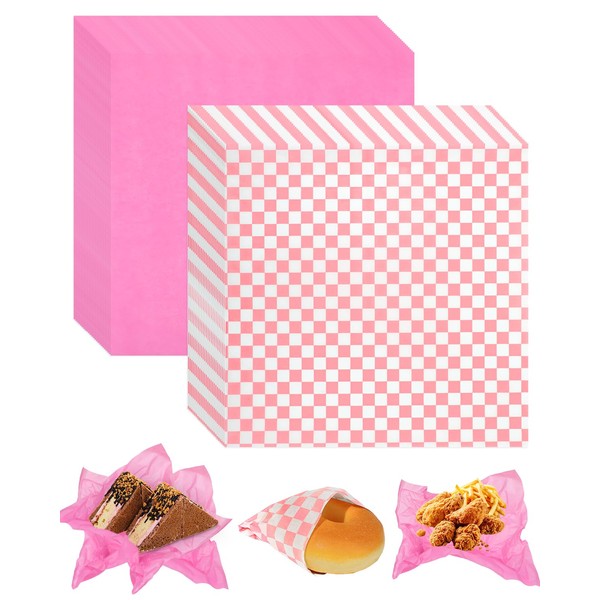 Glavatrix 100 Pcs 12 x 12 Inch Pink Waxed Deli