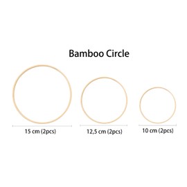 VALAM Set of 6 Floral Bamboo Crown Rings Macrame Wooden Hoop for Dream Catchers, Dream Catcher Round Wooden Ring Bamboo Hoop DIY Craft Tools, 3 Sizes (10, 12.5, 15 cm) (1)