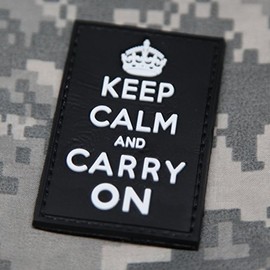 NEO Tactical Gear Keep Calm and Carry On Morale Patch - Black