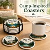 Outdoor Coasters for Drinks, Ceramic Coaster Set of 4 with