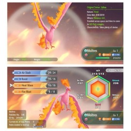 Pokémon Let's Go Pikachu & Eevee SHINYMOLTRES CUSTOMIZABLE FAST TRADE