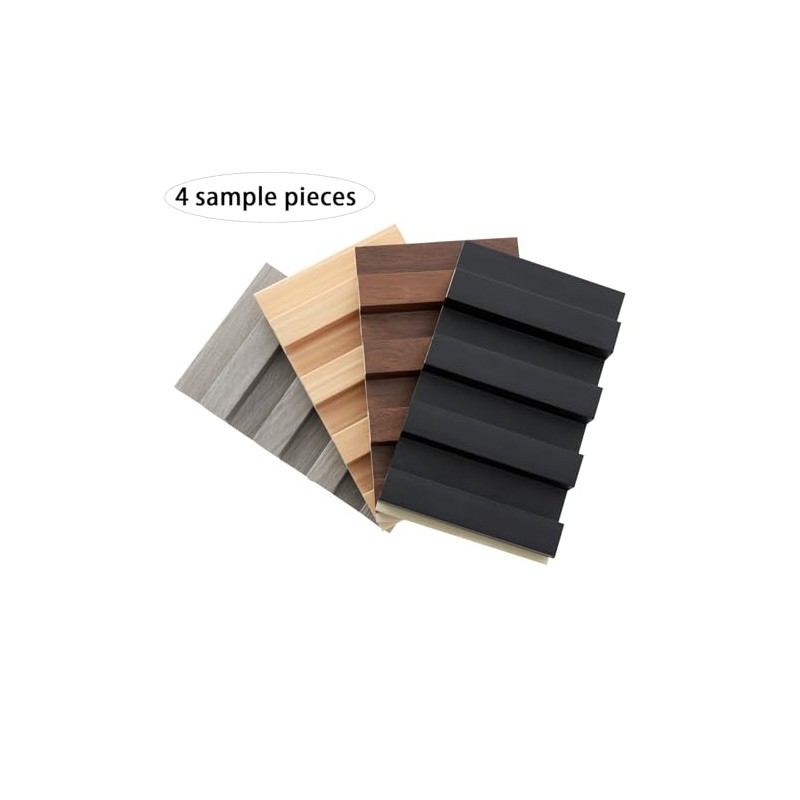 WPC Slat Wall Paneling, Modern Accent 3D Wall Panels, 4-Piece