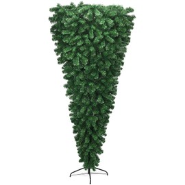 Generic CHEFJOY Upside Down Christmas Tree, 7FT Artificial Green Christmas Tree with Foldable Metal Stand, PVC Holiday Christmas Spruce Tree with 1000 Branch Tips for Home, Office & Party
