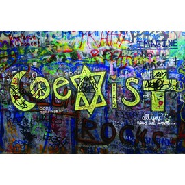 Coexist Peace Religious Tolerance Graffiti Art Poster 24 x 36 inches