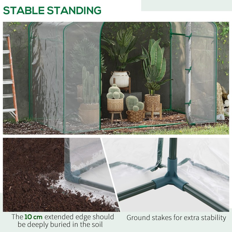 Outsunny 6' x 3' x 5' Portable Walk-in Greenhouse, Plastic