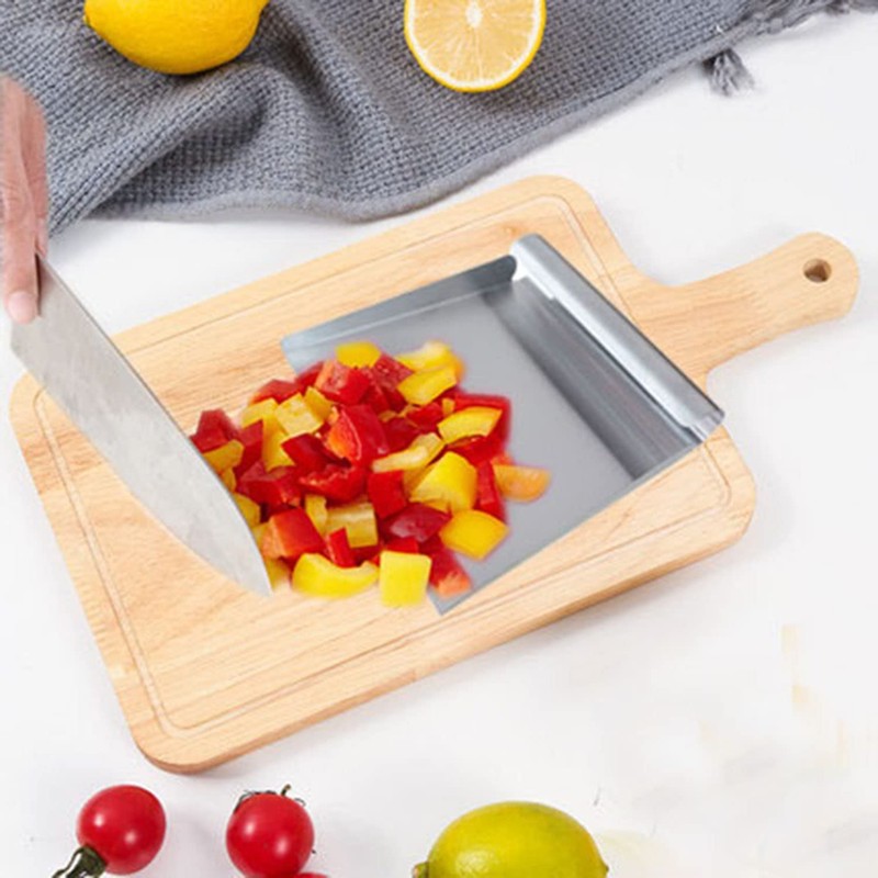 Stainless Steel Food Scooper, Food Mover, Food shovel Spatula, Cutting-board