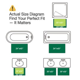 LUMI Bath Mat Non Slip Rubber Backing, Machine Washable Bathroom Rug Soft Premium Chenille Microfiber, Low Pile Bath Rugs Quick Dry for Bathtub and Shower Floor, 20"x32", Grey