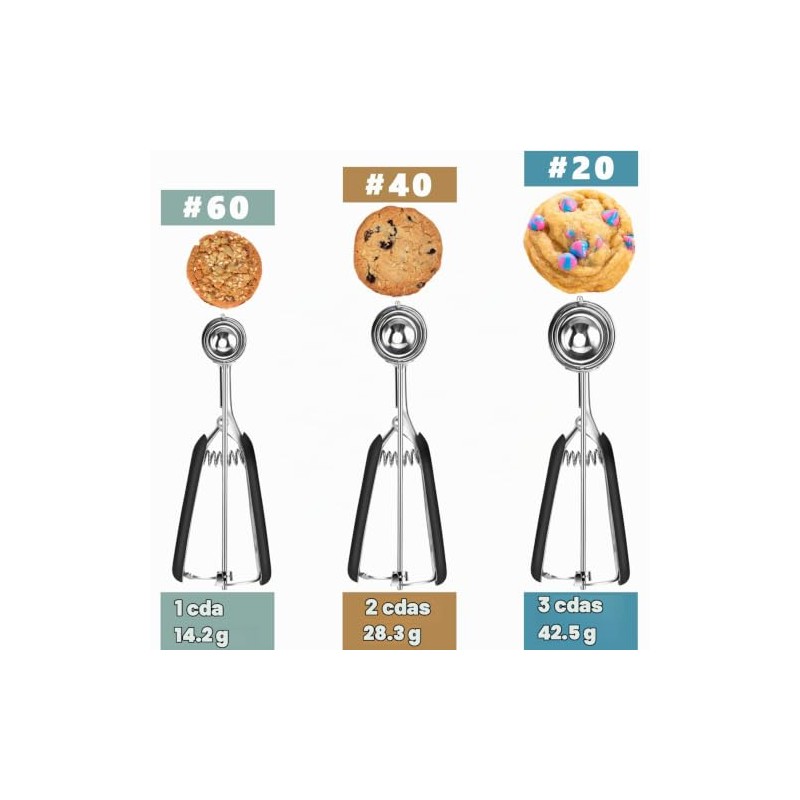HOMURE H - Juego de cucharadas para galletas, incluye 1