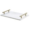 Queenza White Marble Decorative Tray with Gold Handles (12 x