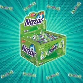 NAZAR Mint Breeze Sugar-Free Jawline Exerciser Chewing Gum | Freshens Your Breath | Supports Oral Health | Individually Wrapped | 1 Pack of Gum (100 Count Per Pack)