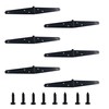 AUXBC 6Pcs 4-Inch Heavy Duty Iron Strap Hinges, Matte Black