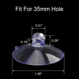 ANCIRS 30 Pack 35mm Suction Cups for Glass Table Tops, Rubber Transparent Anti-Collision Sucker Pad Without Hooks for Home Decoration