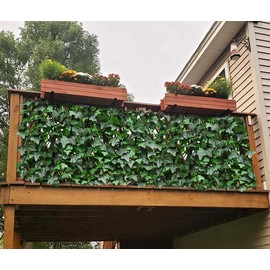 Sumery Expandable Fence Privacy Screen for Balcony Patio Outdoor,Decorative Faux Ivy Fencing Panel,Artificial Hedges (Single Sided Leaves) (1, Green-Ivy)