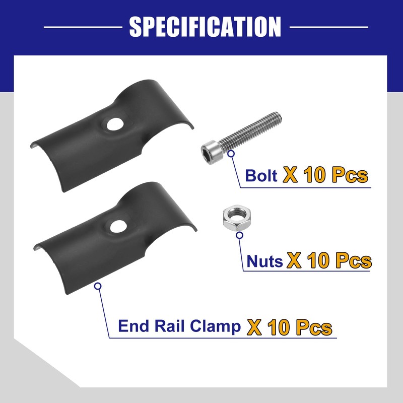 QUARKZMAN Pipe Connector, Joint Pipe Clamps, 180 Degrees, 2-Way, Set