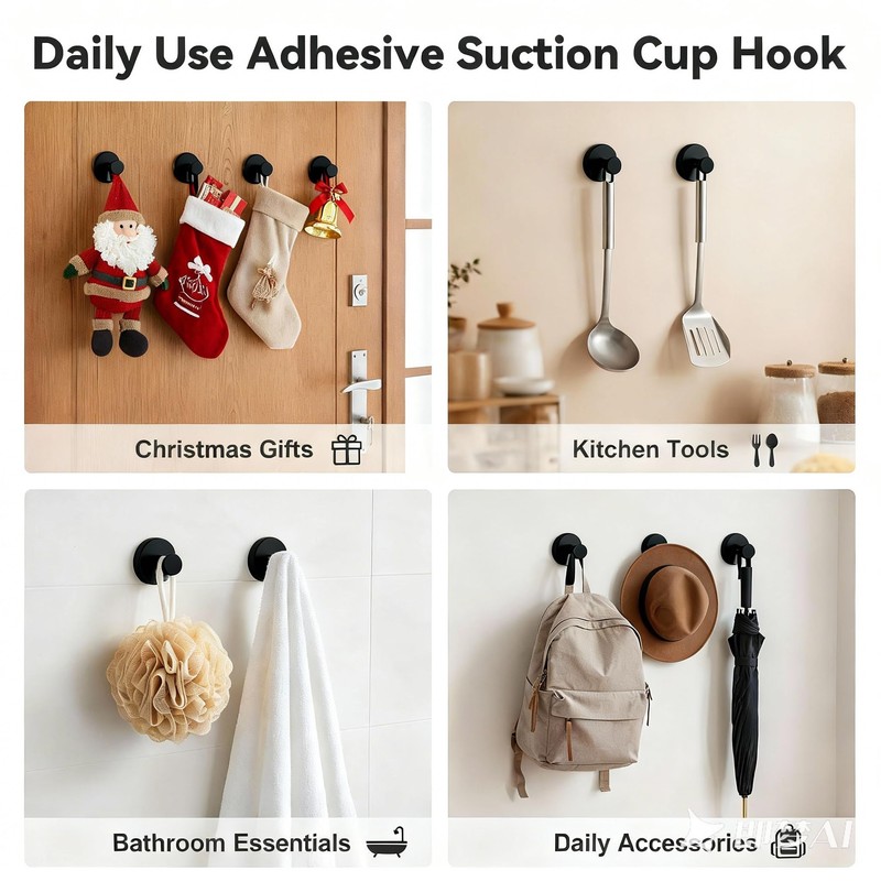 BAIIKO Suction Cup Wreath Hangers for Front Door Glass, Heavy