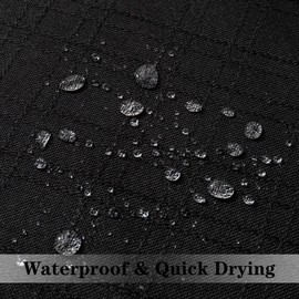 K KEVIN TEXTILE Kevin Textile Pack of 2 Decorative Outdoor Waterproof Throw Pillow Covers Checkered Lumbar Pillowcases Classic Cushion Cases for Patio Couch Bench 12 x 20 Inch Black