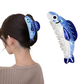 Sardine Hair Claw Clip – Cute Ocean Acetate Fish Clip, Strong Hold Jaw Barrettes for Women & Girls, Non-Slip Hair Accessory (1P Sardine)