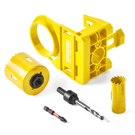 Geinxurn 1-3/8" - 1-3/4" M2 Steel Door Lock Installation Kit for Metal and Wood Doors with Guide Template, Door Lock Hole Saw(Yellow)