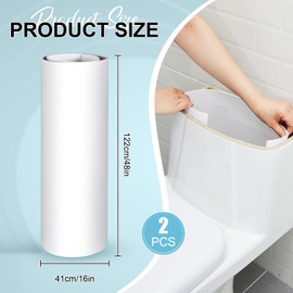 Frienda Toilet Tank Liner Toilet Anti Condensation Kit 16 x 48 Inch Tank Liner Kit for Preventing Water Damage to Floors, White(2 Pcs)