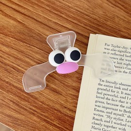 Itisyou Book Clips, Textbook Clips, Book Clips, Cute Cod Lips Eyeball Clips, Clear, Large, Strong Clips, Students, Stationery Clips, Set of 2 (Purple+Orange)