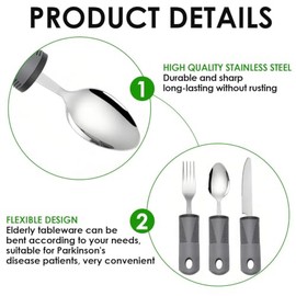 Goerpn Easy Grip Cutlery Set of 3 Extra Wide Chunky Handles Disability Aids
