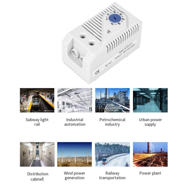 Mechanical Thermostat, KTS011 0-60°C Adjustable Compact Normally Open/Closed Temperature Controller