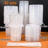 30 Sets - 34 oz Plastic Cups with Lid and