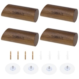 SAMNATE Charming Wooden Wall Hooks - Elegant Oak Coat Pegs and Wood Hooks for Stylish Home Décor - Inspiring Wooden Hook and Peg Rail Design