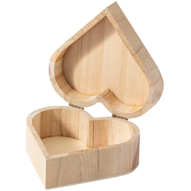 6 Piece Small Wooden Box Unfinished Wooden Treasure Box with