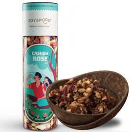 JoySpoon Cashew Rose Traditional Mukhwas Mouth Fresheners (7.05 oz e, 200 g) | Dry Fruit and Seed Mix Mukhwas | Sugar-Free Snacks | Supari Free Mukhwas | No Artificial Color or Preservatives